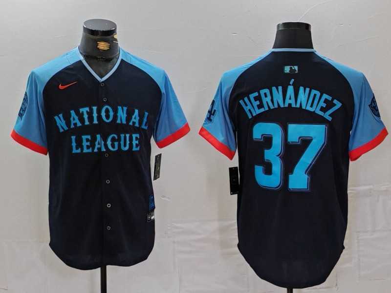 Mens Los Angeles Dodgers #37 Teoscar Hernandez Navy 2024 All Star Limited Stitched Jersey->2024 mlb all-star->MLB Jersey